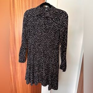 & Other Stories Pink Polka Dot Shirt Midi Dress